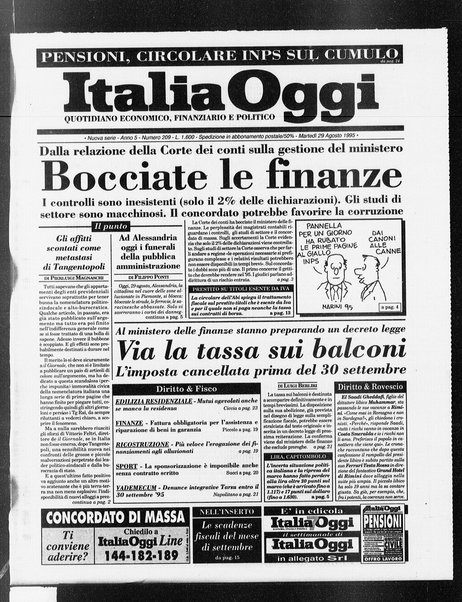 Italia oggi : quotidiano di economia finanza e politica